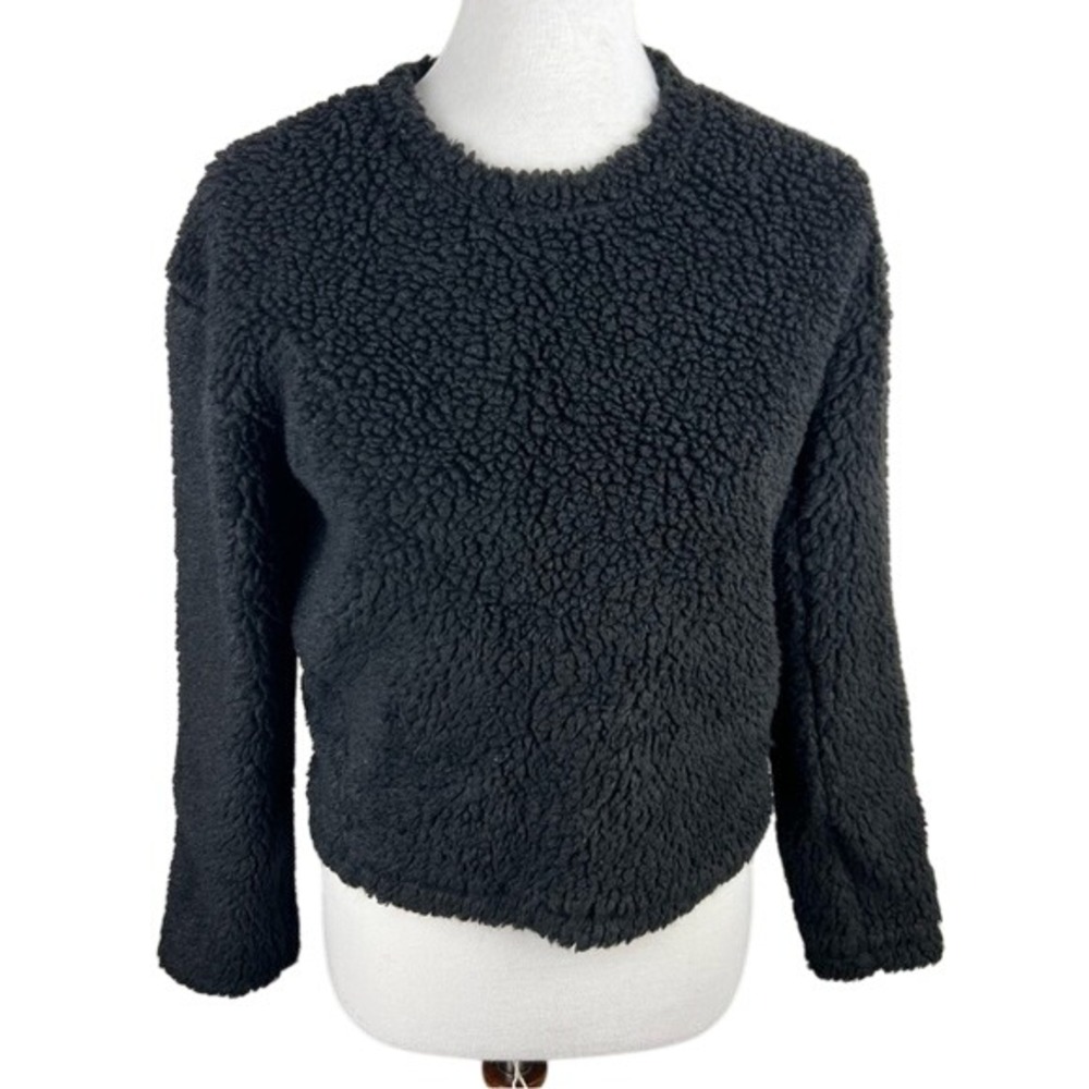 Lululemon Wool Whenever Crew Neck Sweater Wool Blend Sherpa Black Size 2